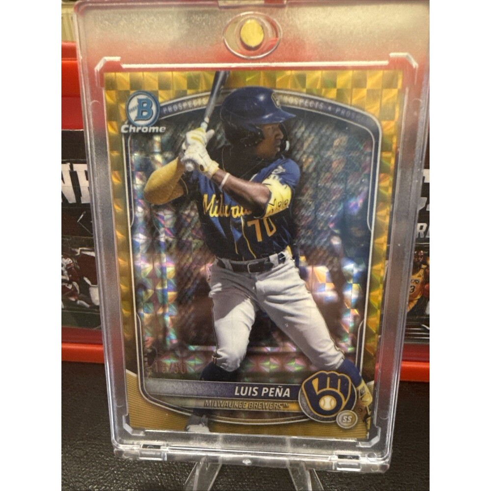 2025 Bowman Draft - Chrome Luis Pena #BDC-105 Gold Geometric Refractor /50 🔥💥